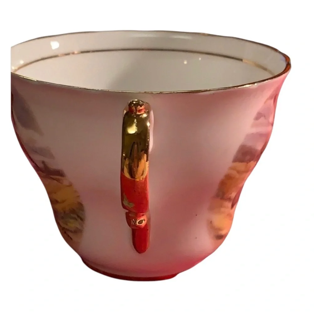 Regency,‎ Cup & Saucer with Pheasant flying in orange evening sky. Bone China - Picture 7 of 10